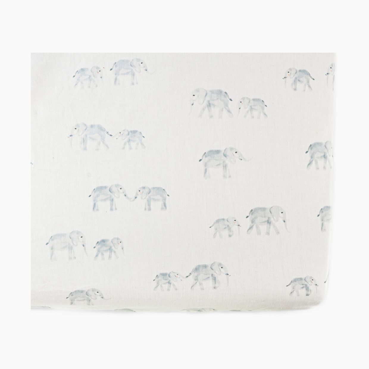 Pehr Brushed Organic Cotton Crib Sheet - Follow Me Elephant.