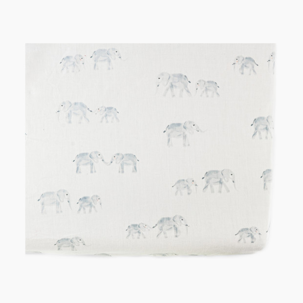 Pehr Brushed Organic Cotton Crib Sheet - Follow Me Elephant.