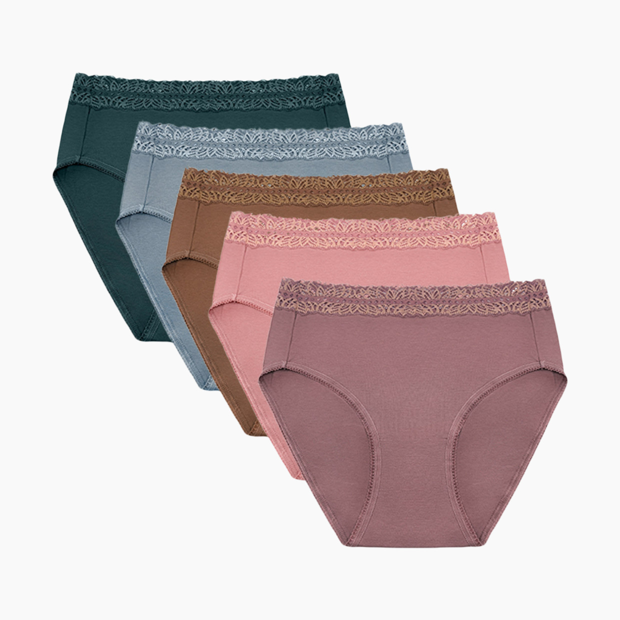 Kindred Bravely High Waist Postpartum Underwear & C-Section Recovery Maternity Panties (5 Pack) - Dusty Hues, Large.