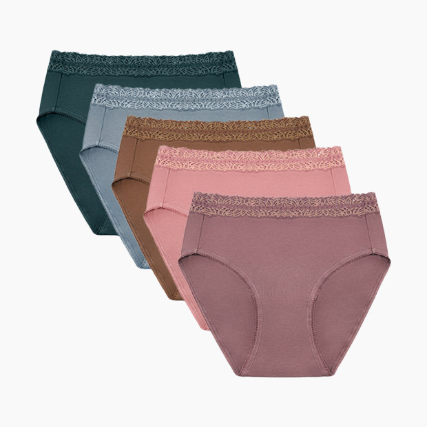 Kindred Bravely High Waist Postpartum Underwear & C-Section Recovery Maternity  Panties (5 Pack) - Dusty Hues, Small
