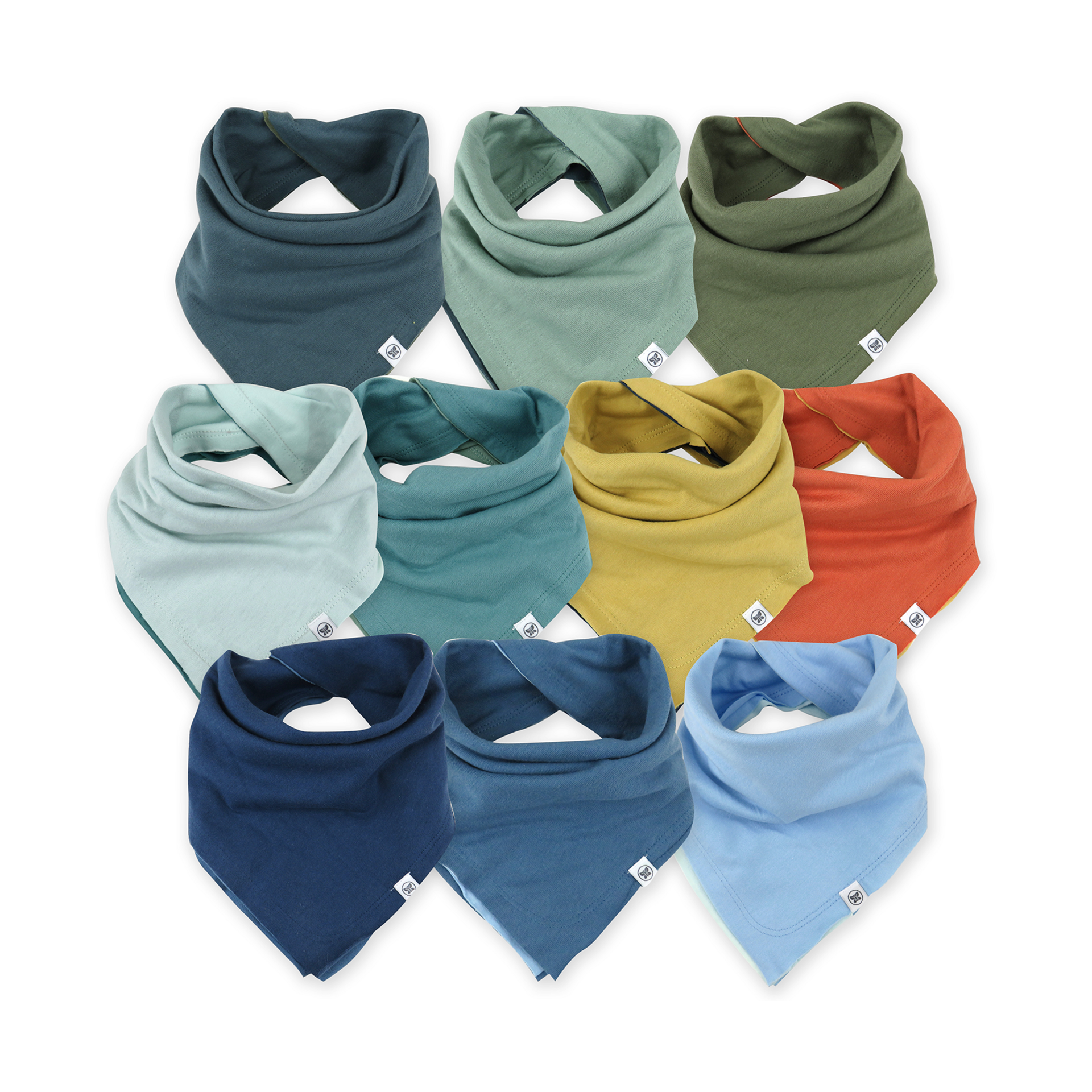 Honest Baby Clothing 10Pack Organic Cotton Reversible Bandana Bib Burp