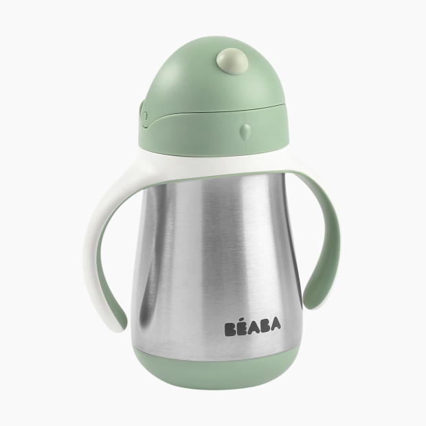 Beaba Stainless Steel Straw Sippy Cup - Sage.