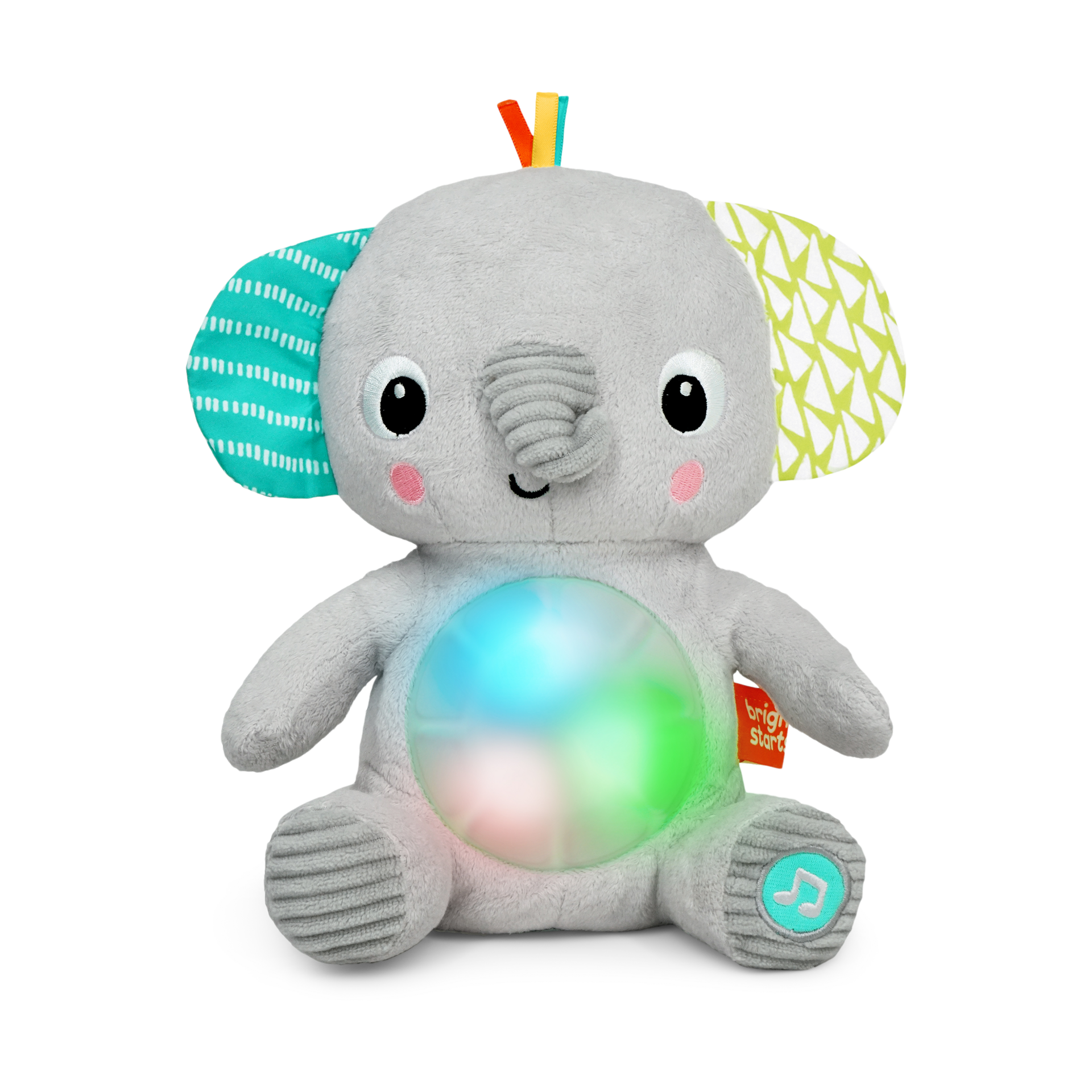 Bright Starts Hug-a-Bye Baby Elephant Stuffed Animal & Soft Toy Soother.