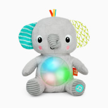 Bright Starts Hug-a-Bye Baby Elephant Soft Toy with Lights and Melodies Gray