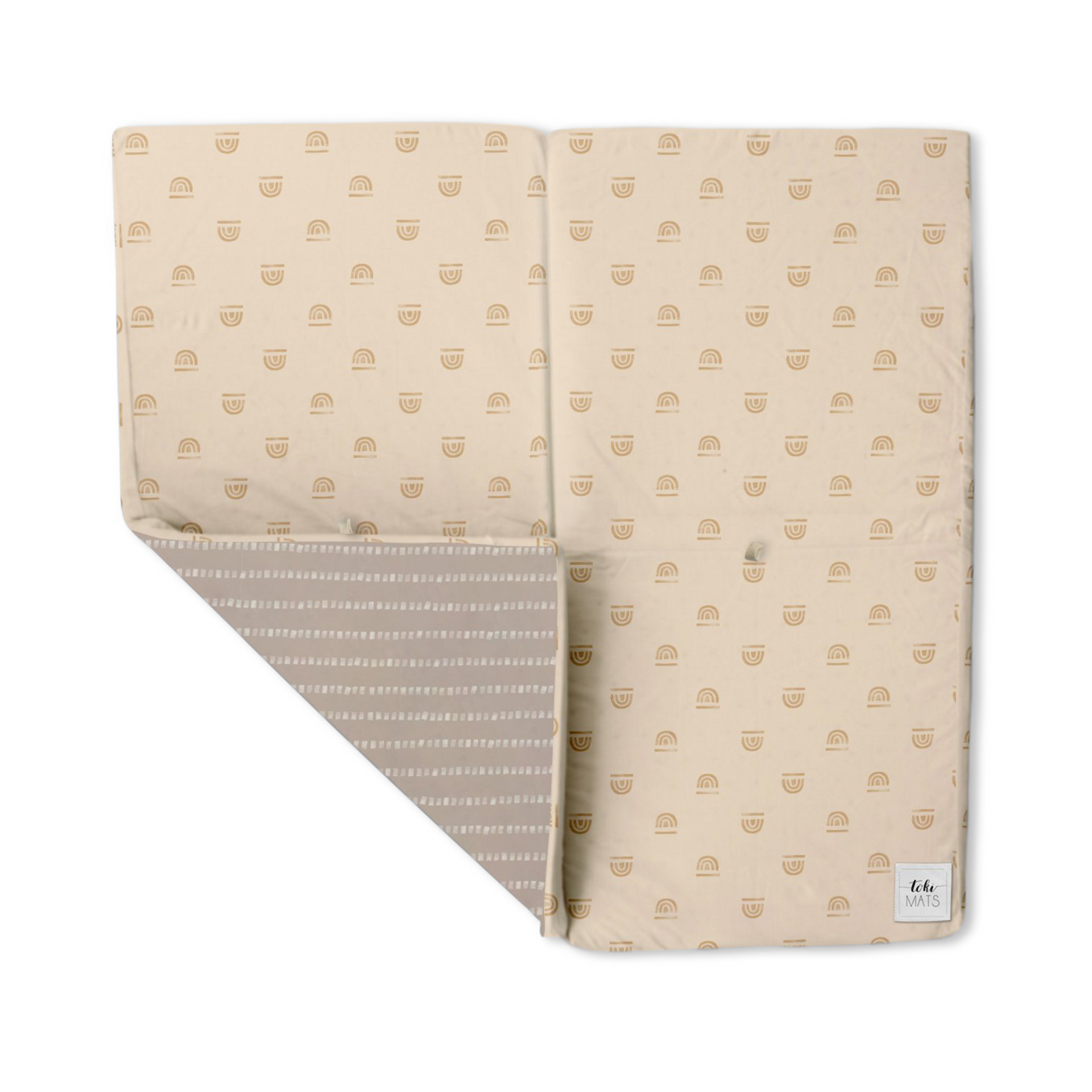 Toki Mats Standard Padded Play Mat Rainbow Stamp In Cream, Non