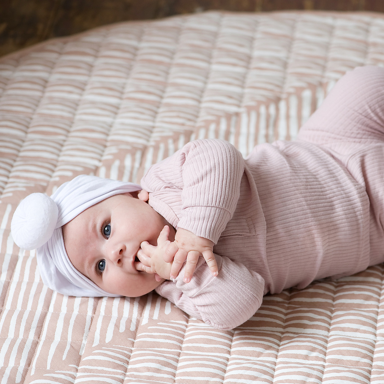 Toddlekind Snuggle Quilted Cotton Play Mat - Sea Shell.