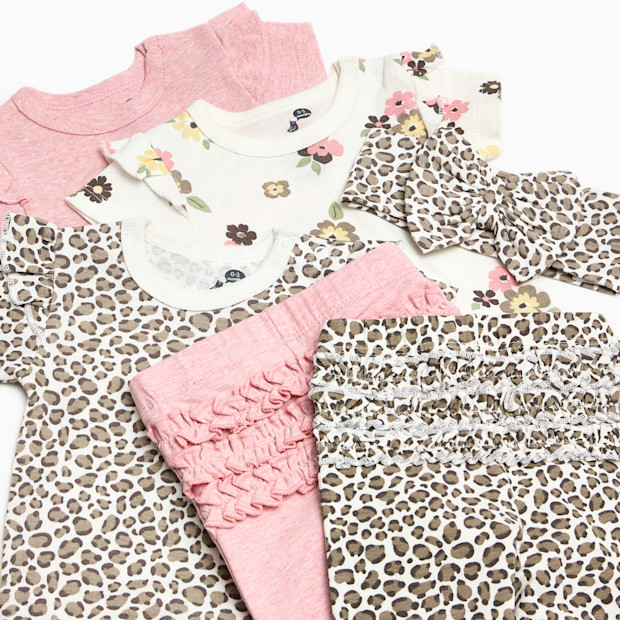 Small Story Organic Cotton Ruffle Bodysuit, Pant & Headband 6-Piece Set.