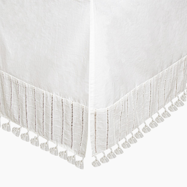 Crane Baby Cotton Tassel Bedskirt - Off-White Tassel.