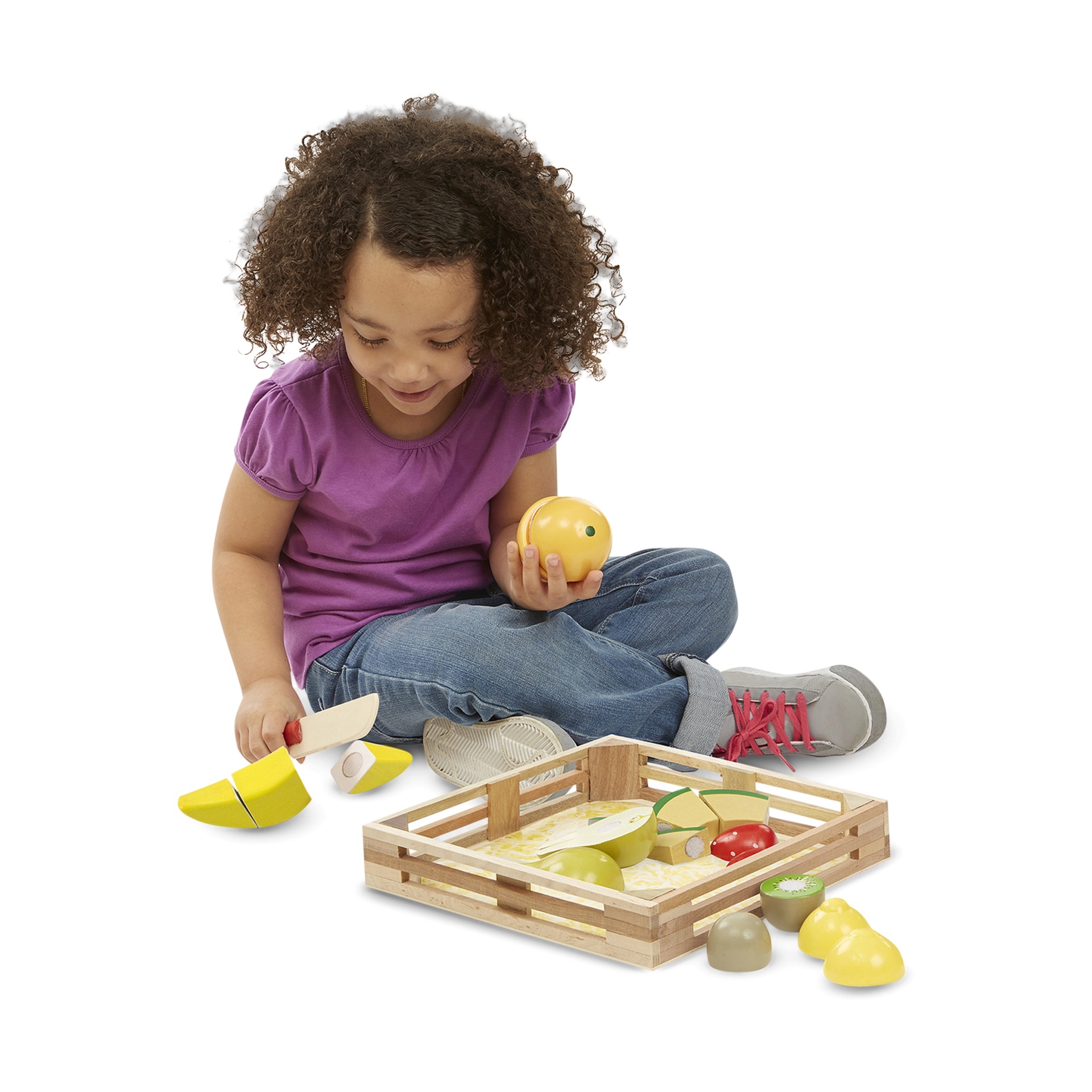 Melissa & Doug Cutting Fruit Set Wooden Play Food.