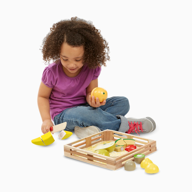 Melissa & Doug Cutting Fruit Set Wooden Play Food.