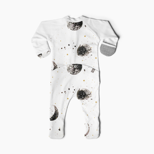 Goumi Kids Organic Cotton Printed Footie - Many Moons, 0-3 Months.