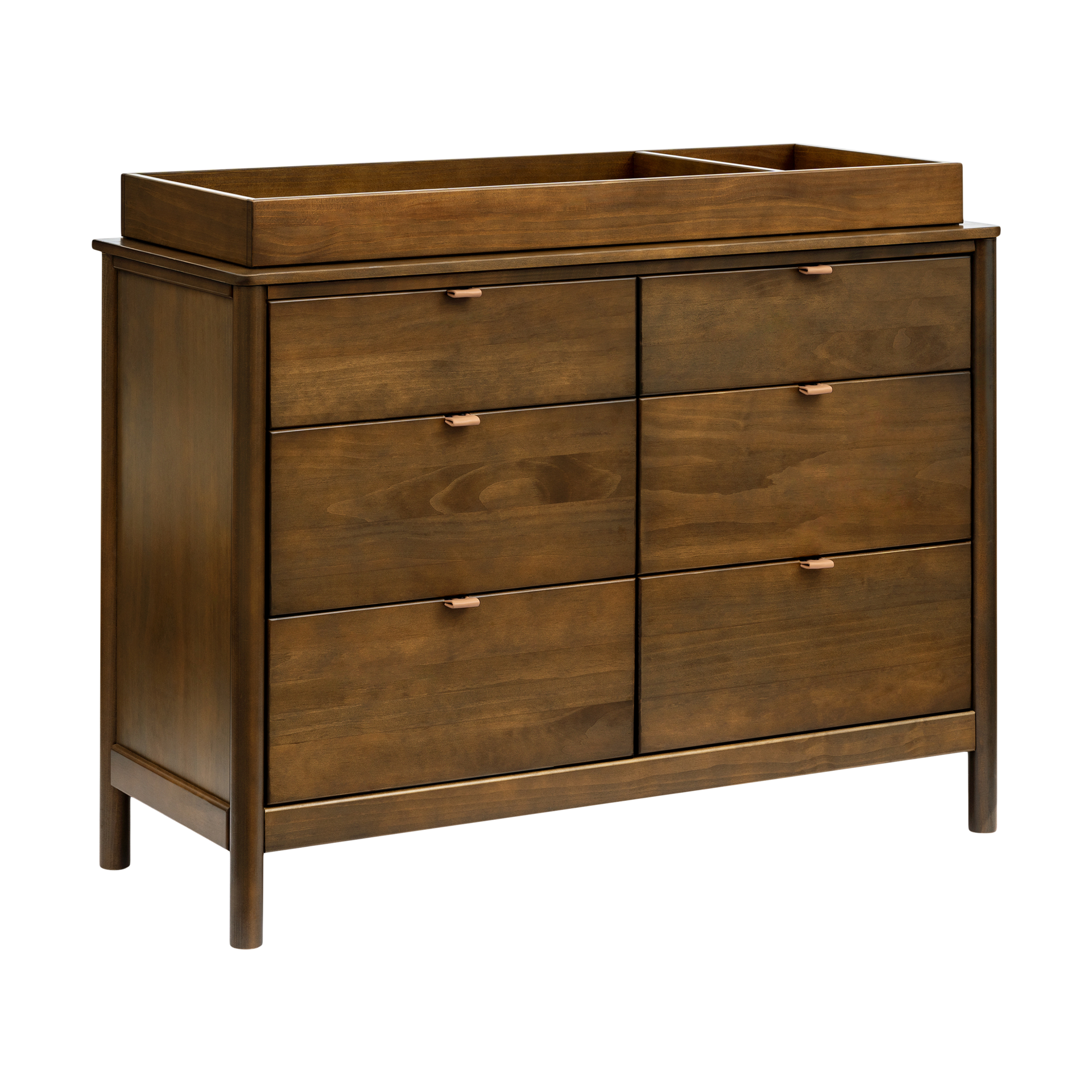 babyletto Bondi 6-Drawer Assembled Dresser - Natural Walnut.