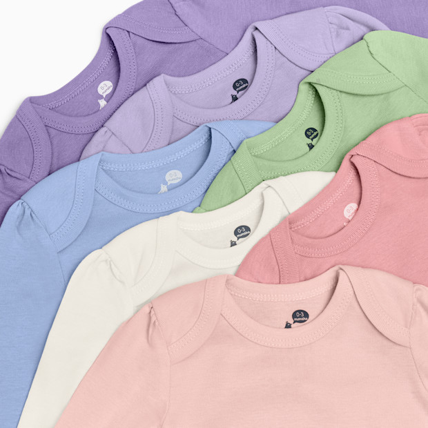 Small Story Organic Cotton Solid Long Sleeve Bodysuit (7 Pack).