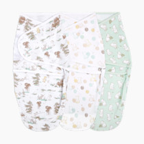 aden + anais essential Easy Swaddle Wrap Quick Change - Zipper - Winnie The Pooh - 0-3 Months - 3pk