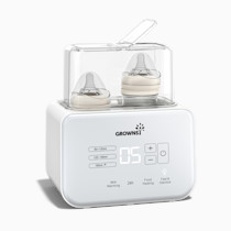 Baby Bottle Warmer, Grownsy 8-in-1 Fast Milk Warmer with Timer Breastmilk or Formula, Fits 2 Bottles, Accurate Temperature Control, with Defrost, Sterili-zing, Keep, Heat Baby Food Jars Function