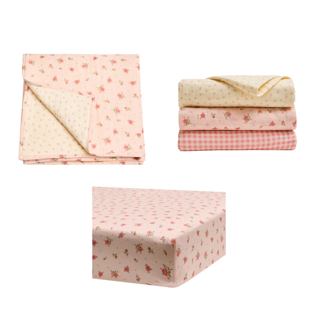 Tiny Kind Organic Cotton Muslin Nursery Gift Set.