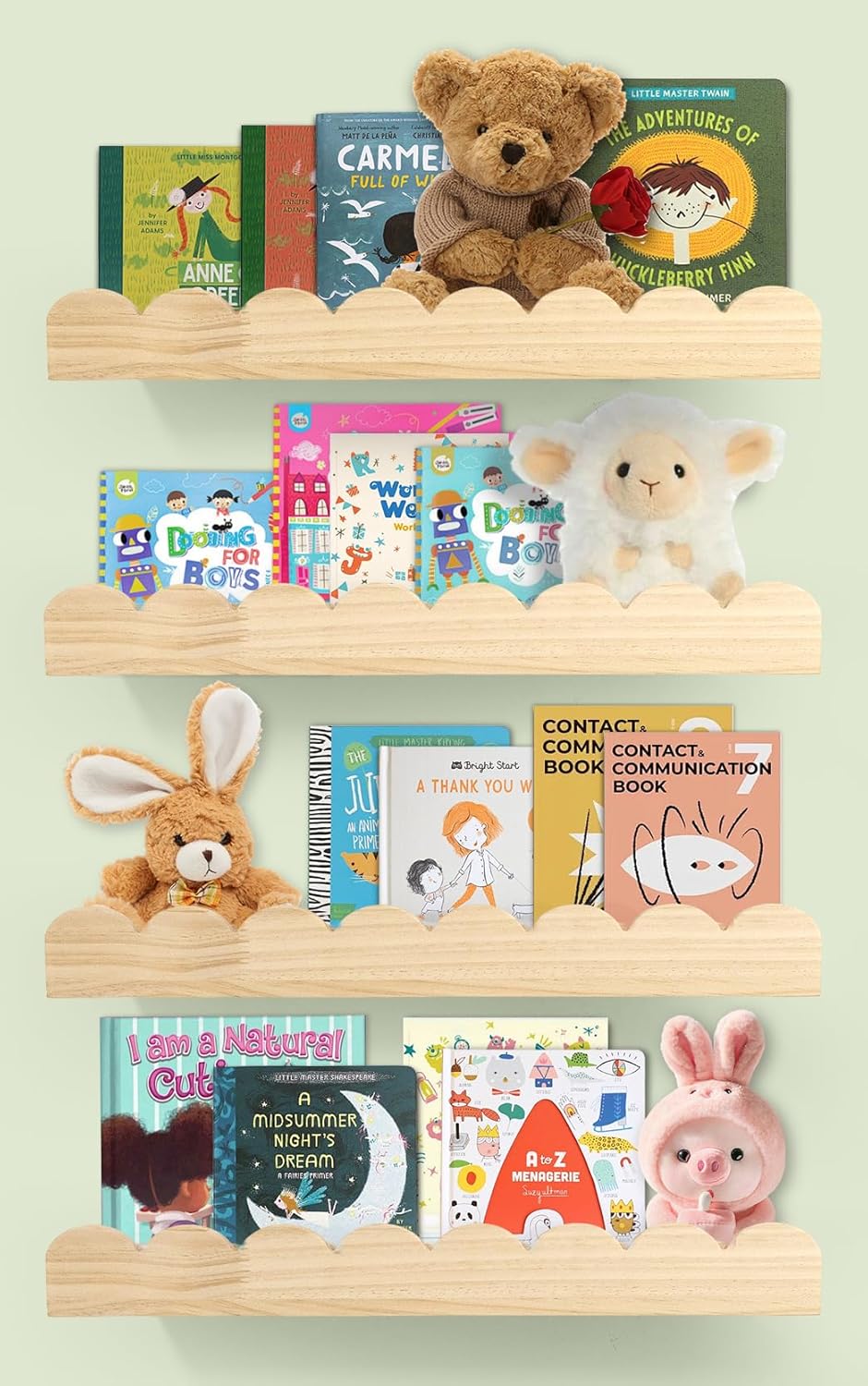 Floating Scalloped Shelves for Nursery.