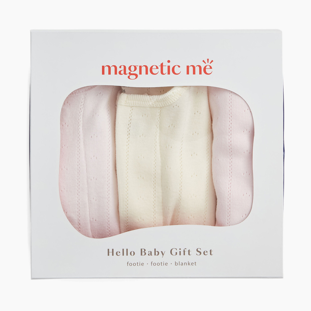 Magnetic Me Pointelle Organic Magnetic 3 Piece Gift Set - Cotton Candy Pointelle, Newborn.