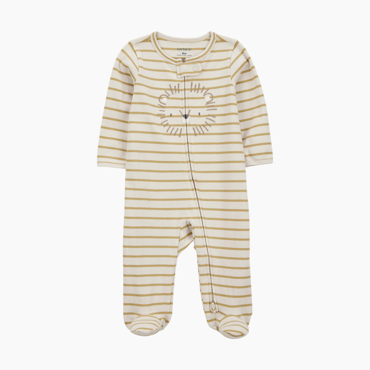 Carter's 2-Way Zip Cotton Sleep & Play Pajamas - Lion Striped, Nb.