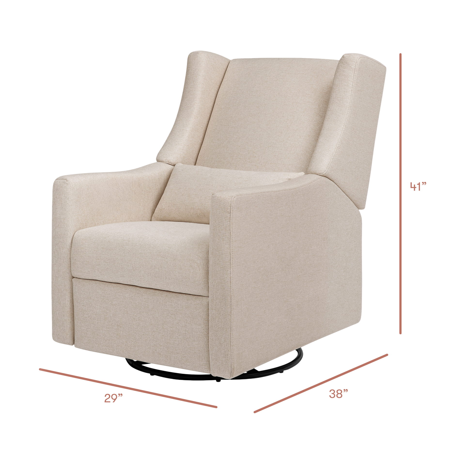 babyletto Kiwi Manual Recliner and Swivel Glider - Performance Beach Eco-Weave.