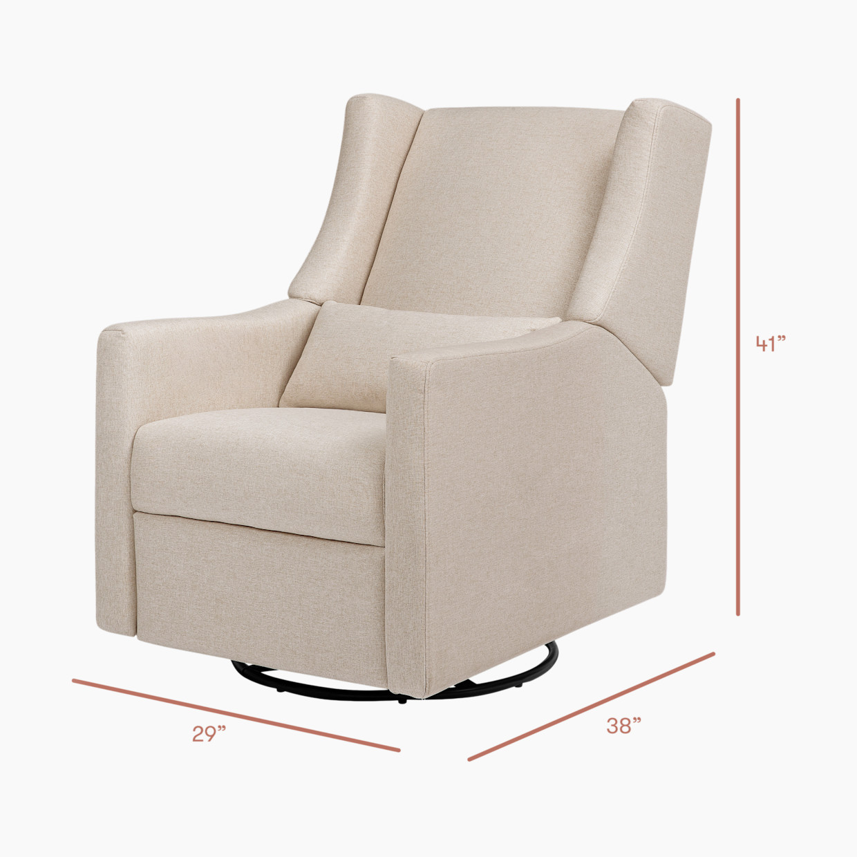 babyletto Kiwi Manual Recliner and Swivel Glider - Performance Beach Eco-Weave.