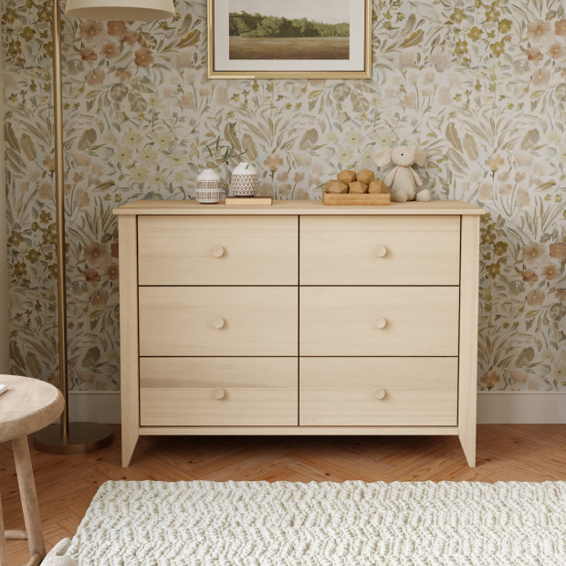 babyletto Sprout 6-Drawer Double Dresser - Washed Natural.