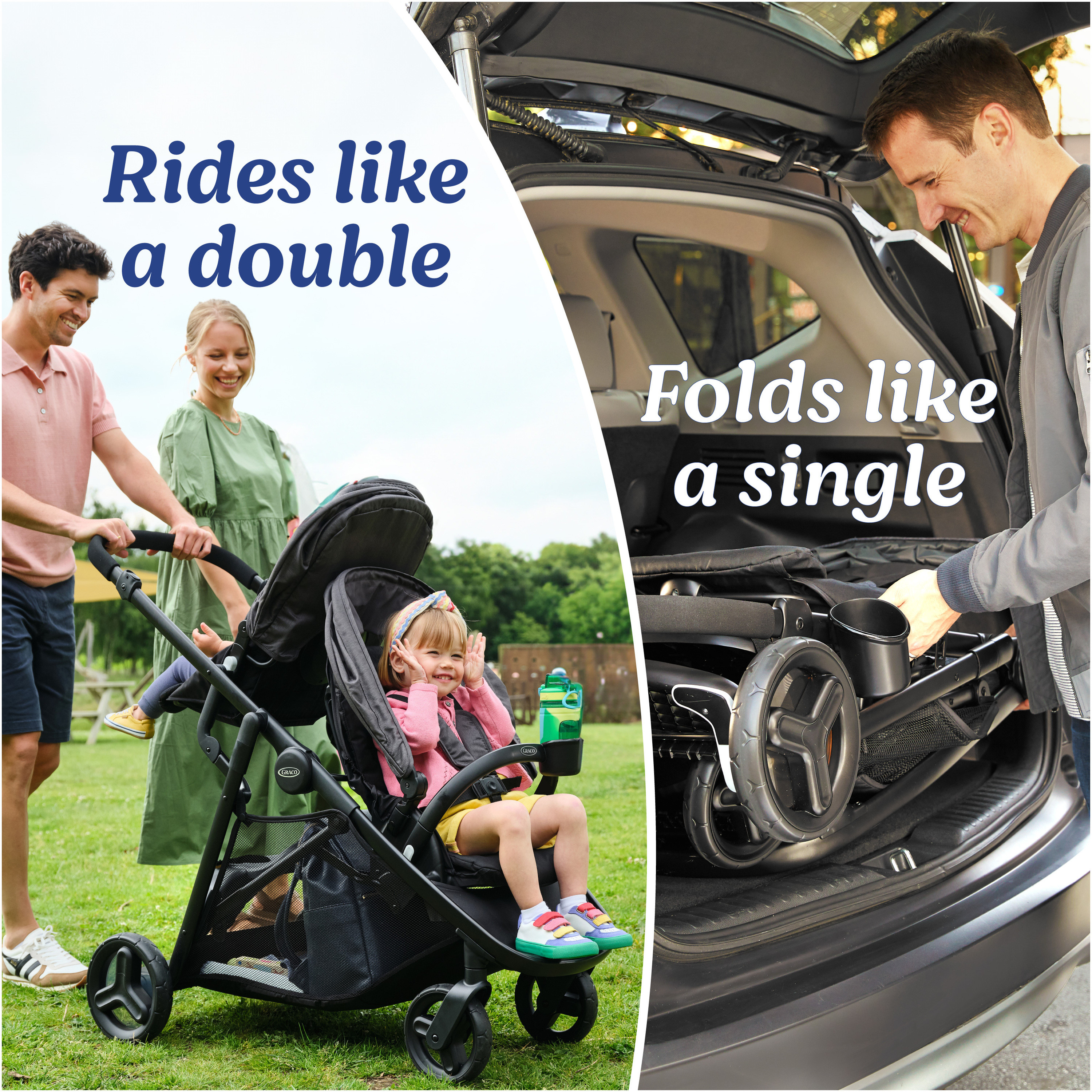Graco Ready2Grow 2.0 Double Stroller and SnugRide Lite LX Infant Car Seat Twin Bundle.