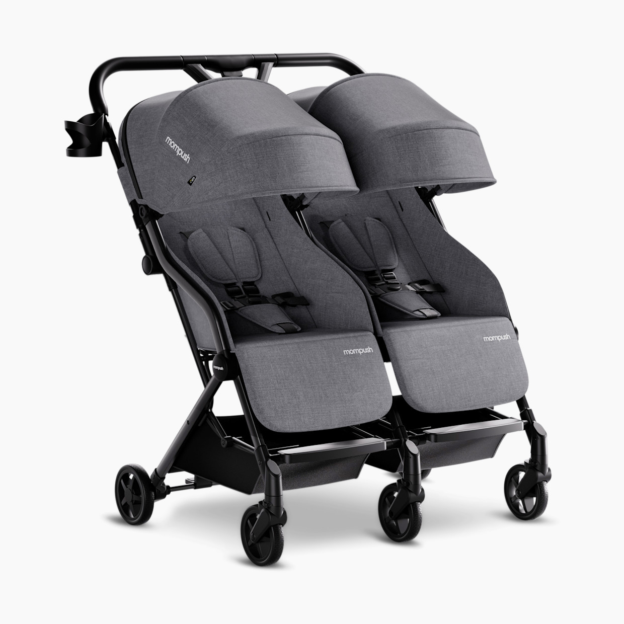 Mompush Lithe Double Stroller - Gray.