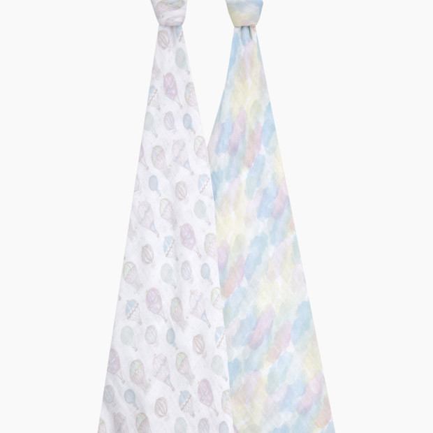 Aden + Anais Organic Muslin Swaddles (2 Pack) - Above The Clouds.