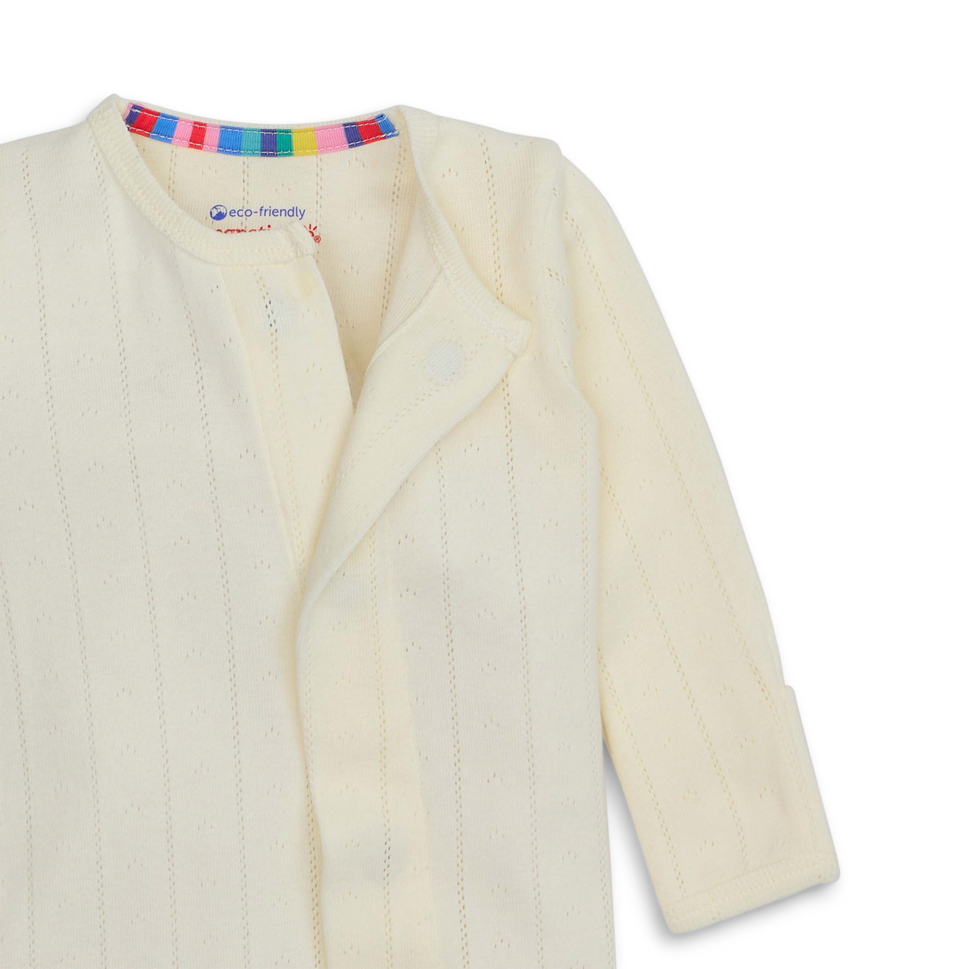 Magnetic Me Pointelle Organic Cotton Footie - White, Newborn.