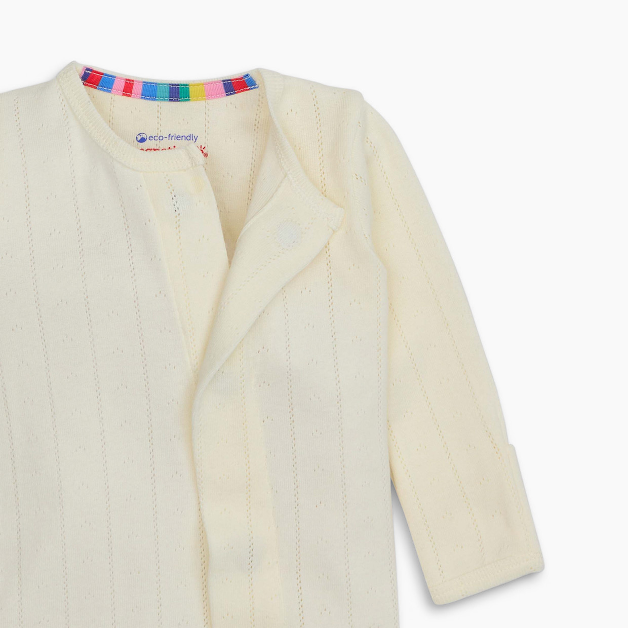 Magnetic Me Pointelle Organic Cotton Footie - White, Newborn.