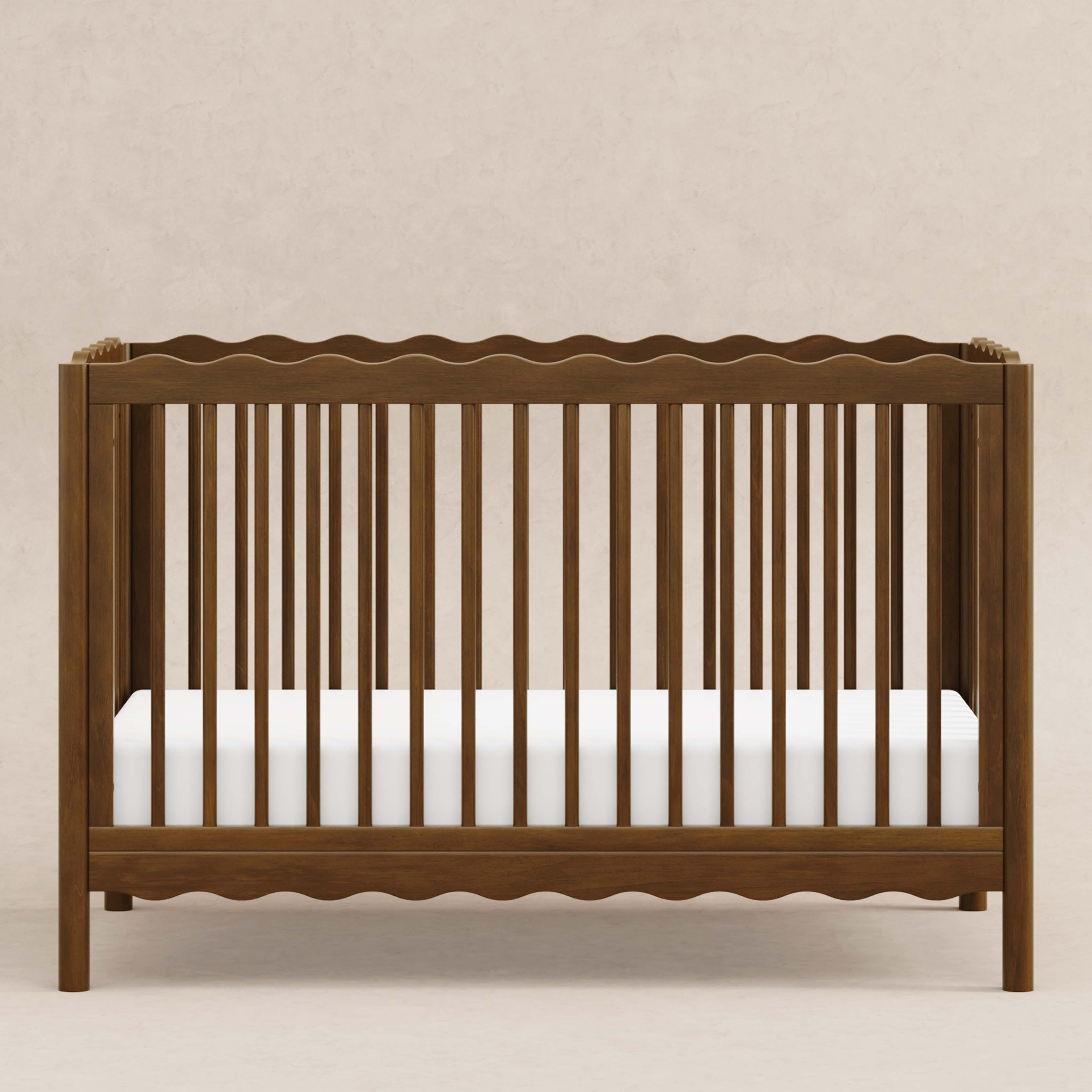 babyletto Swell 4-in-1 Convertible Crib with Conversion Kit - Natural Walnut.