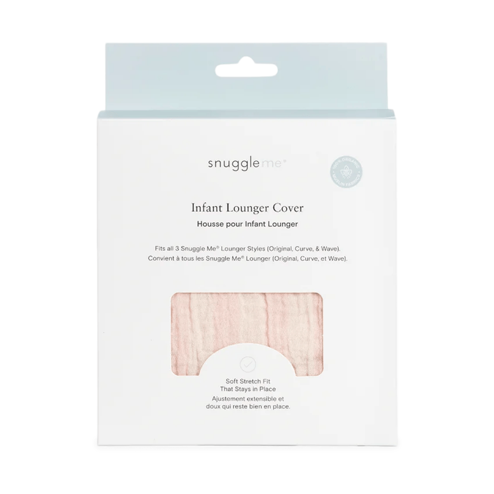 Snuggle Me Organic SMO Lounger Cover Muslin - Petal Stripe.