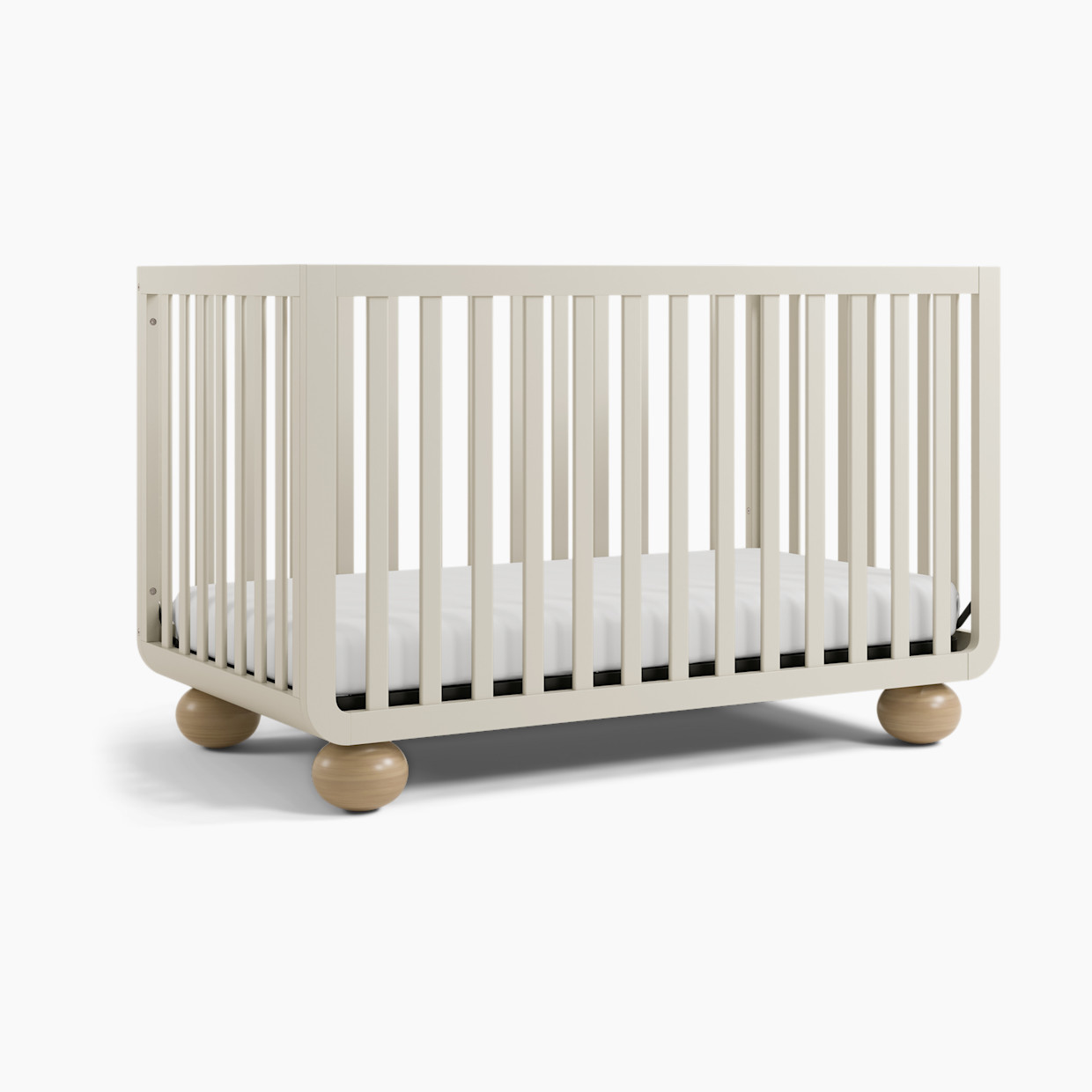 Storkcraft Amalfi Deluxe 5-in-1 Convertible Crib - Frosted Oat With Driftwood.