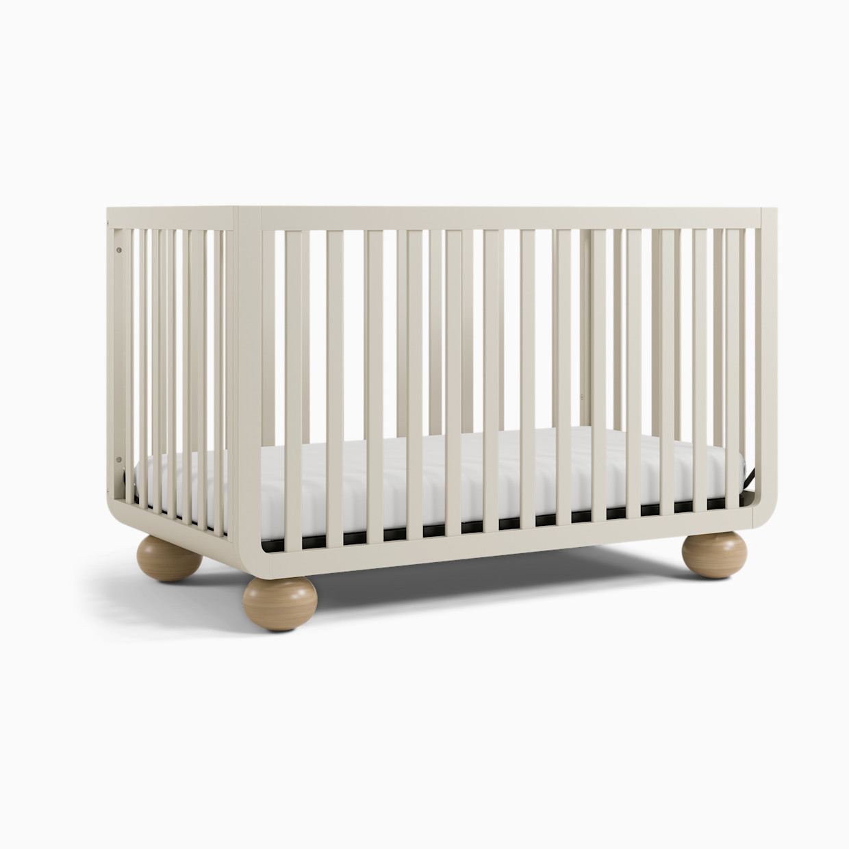 Storkcraft Amalfi Deluxe 5-in-1 Convertible Crib - Frosted Oat With Driftwood.
