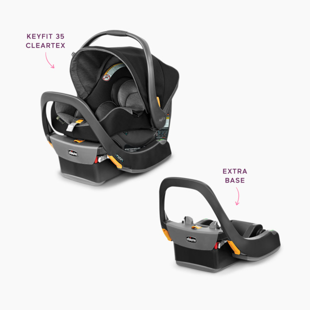 Chicco Chicco KeyFit 35 ClearTex Infant Car Seat & Extra Base Bundle - Shadow.