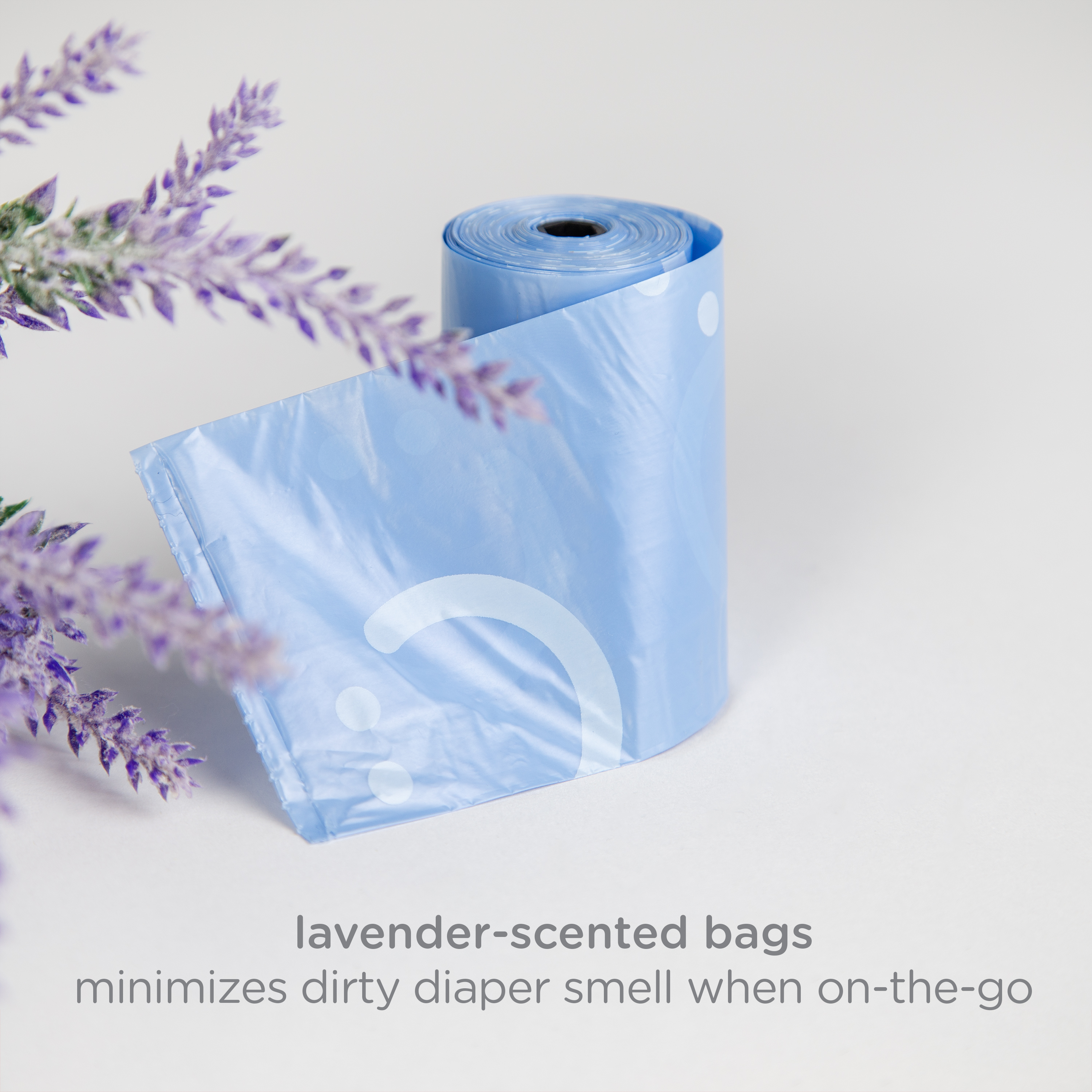 Ubbi On-The-Go Bag Dispenser & 5 Bag Refills Bundle - Sage, Lavender Scented -Bags.