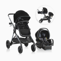 Pivot Xpand Modular Travel System with LiteMax Infant Car Seat with Anti-Rebound Bar (Ayrshire Black)