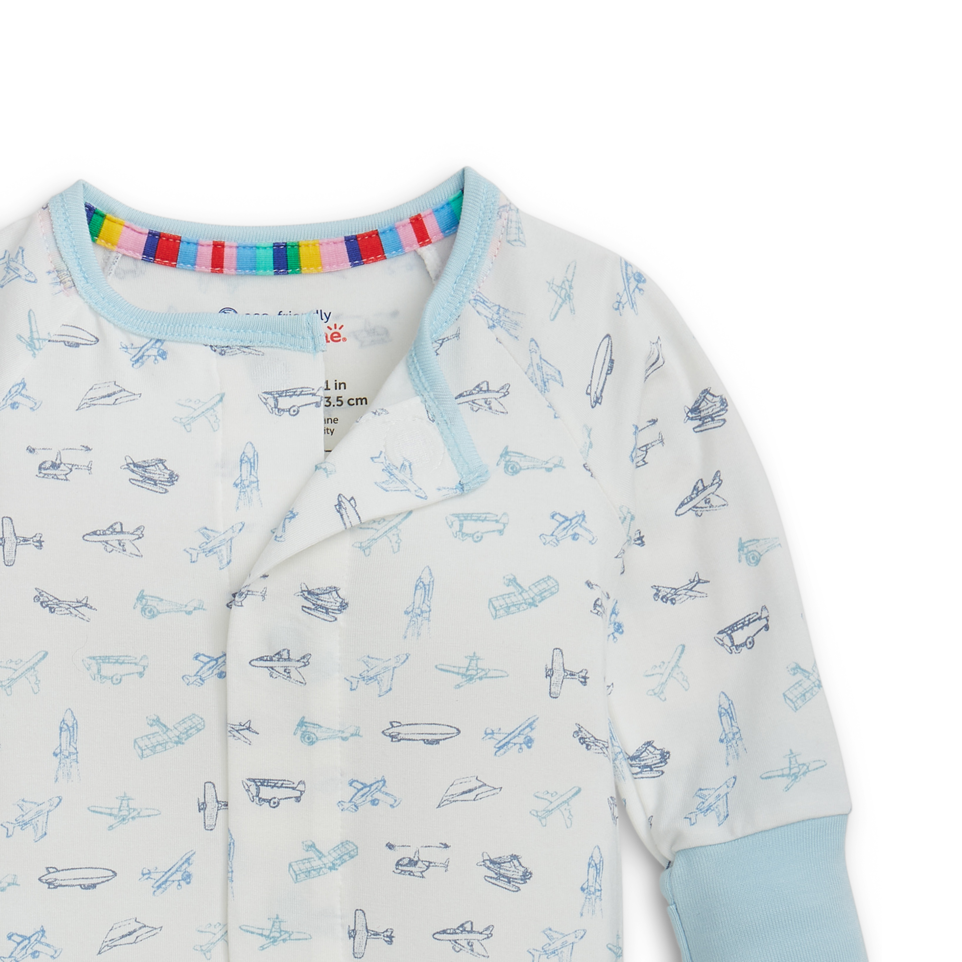 Magnetic Me Modal Magnetic Convertible Coverall - Airplanes, Newborn.