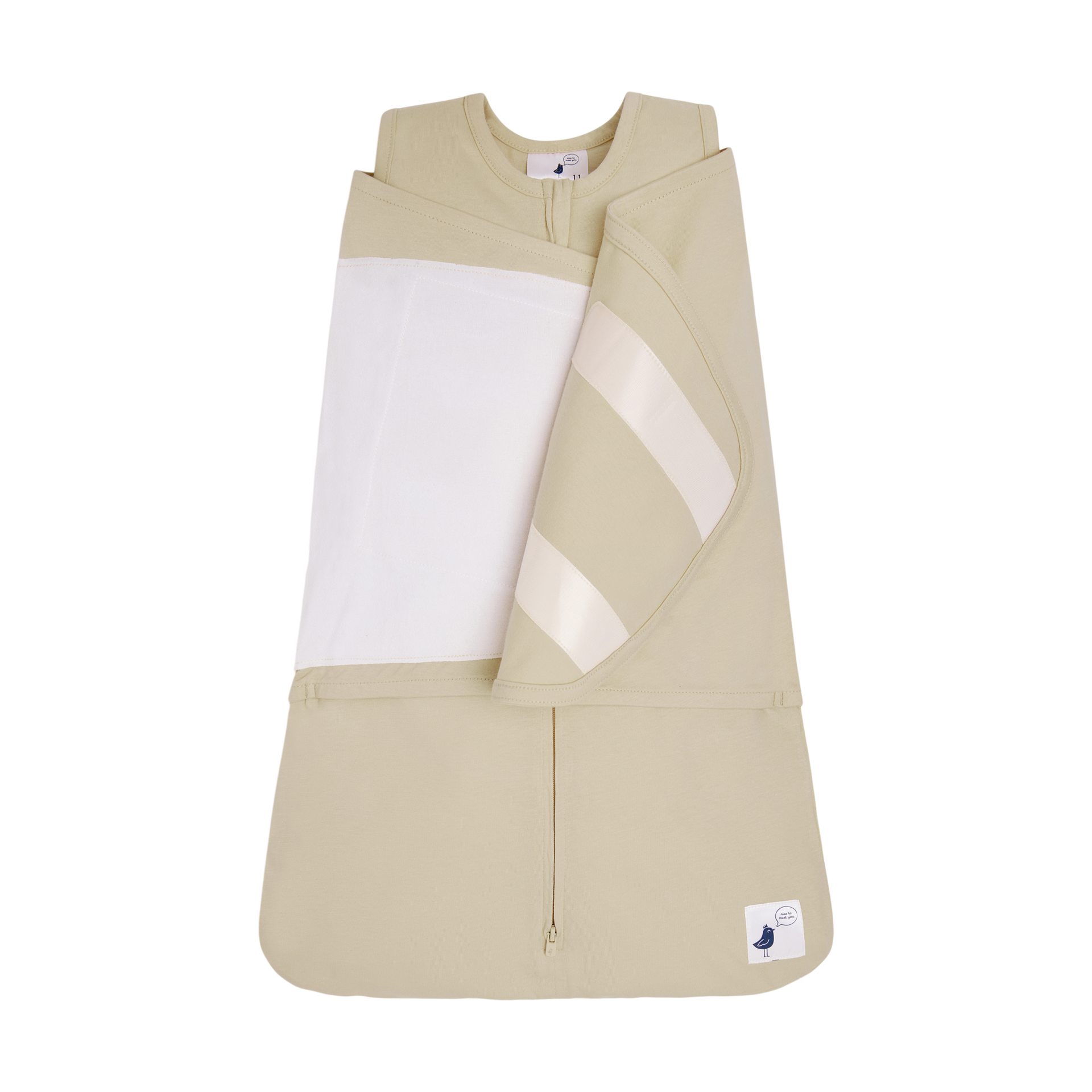 Small Story Organic Cotton Wearable Swaddle - Oat, Nb.