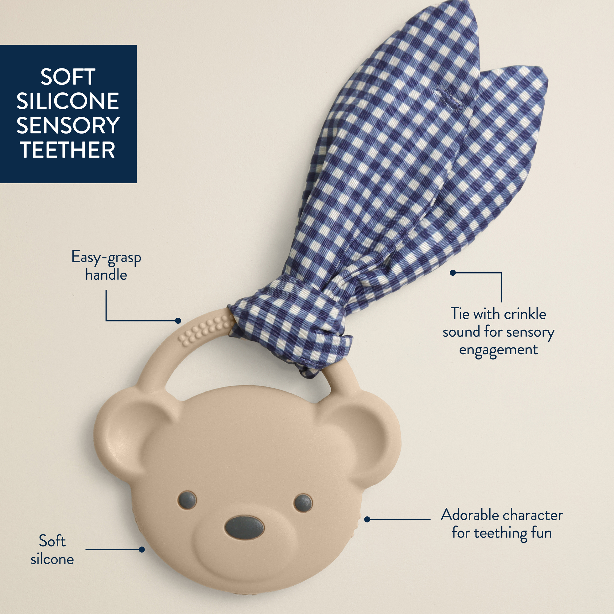 Itzy Ritzy Crinkle Crew Teether - Bear.