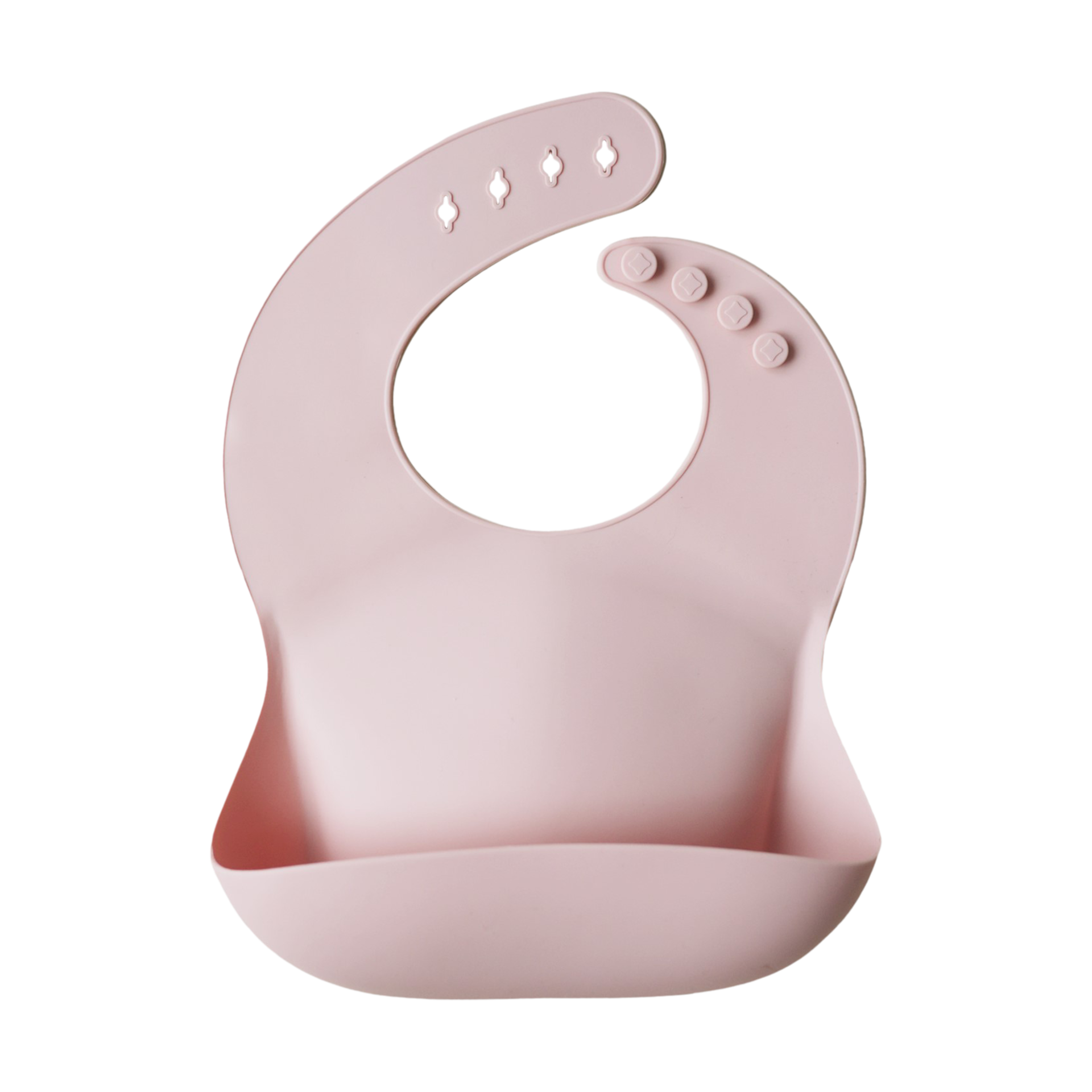 mushie Silicone Baby Bib | Adjustable Fit Waterproof Bibs (Blush)