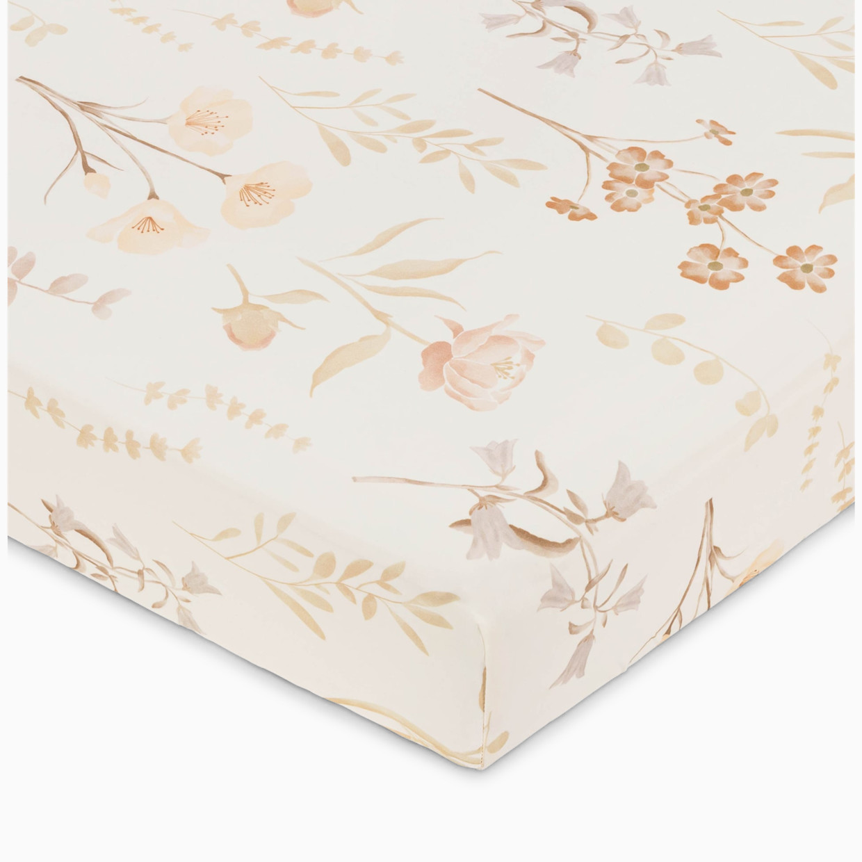 Crane Baby Cotton Sateen Crib Fitted Sheet - Violet Floral.