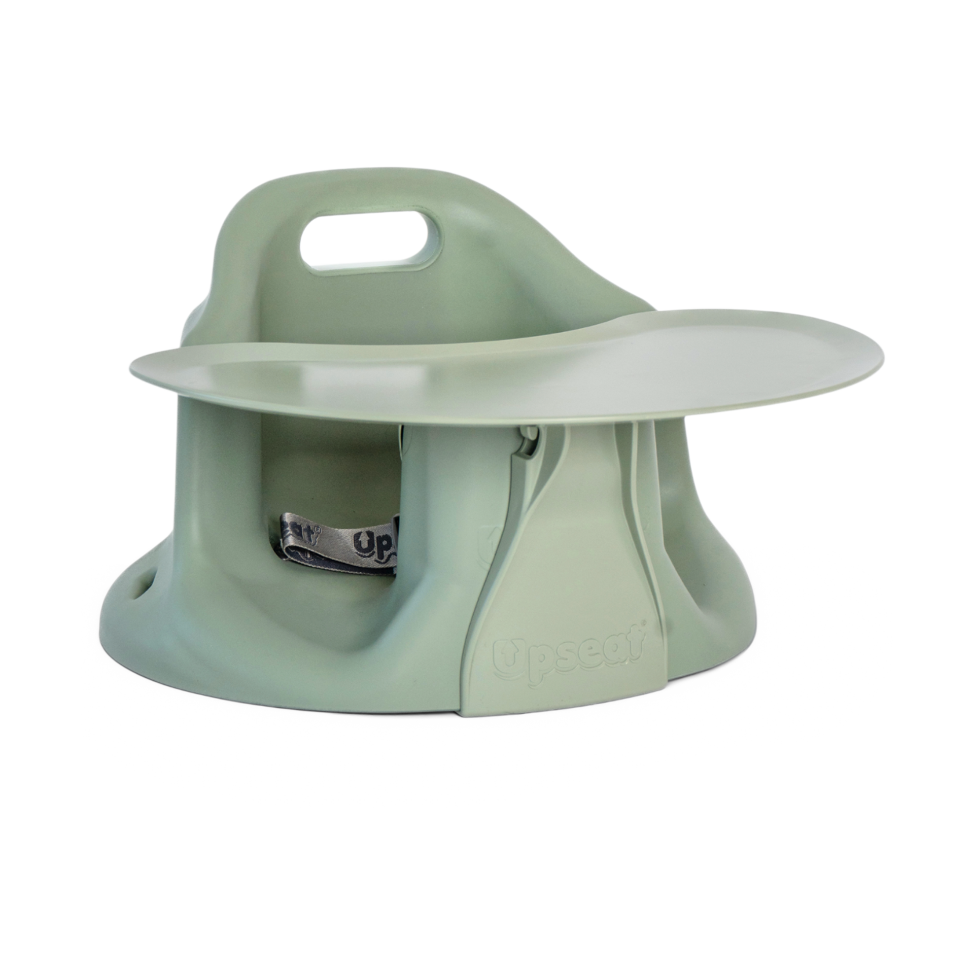 Upseat – The Original Ergonomic Baby Floor & Booster Seat with Tray, Developed with Physical Therapists for Upright Posture & Healthy Hip Development, 4–24 Months, Extra-Large Tray (Sage)