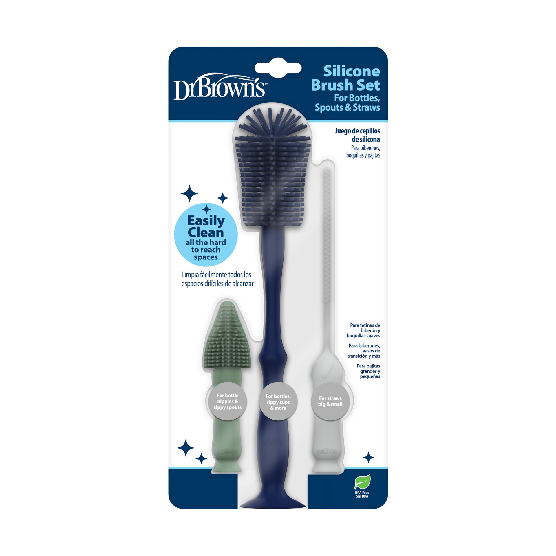 Dr. Brown's Silicone Bottle Brush Set - Blue.