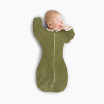 SwaddleDesigns Transitional Swaddle Sack, Arms Up Half-Length Sleeves & Mitten Cuffs, Swaddle for Newborn Transition to Baby Sleep Sack Wearable Blanket, 0-3 Month, 6-14 lb, Heathered Green Turtle