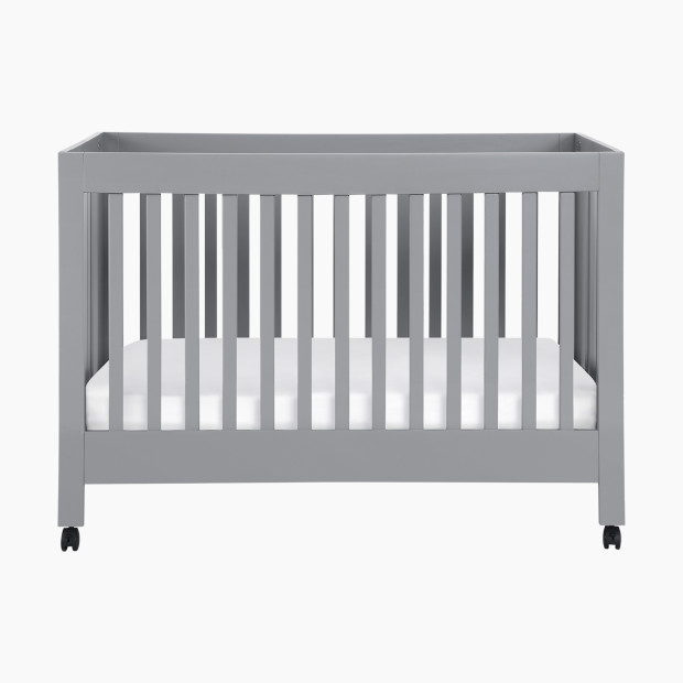 babyletto Maki Portable Folding Crib with Toddler Bed Conversion Kit - Grey.