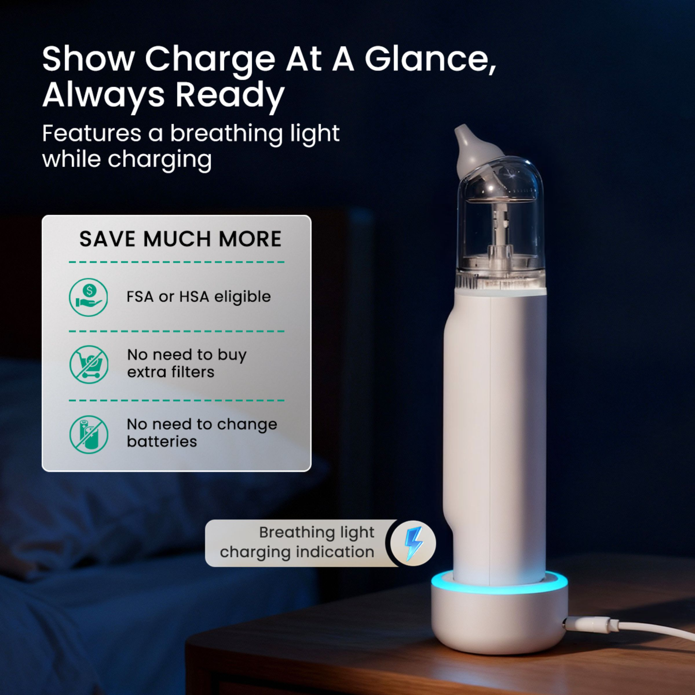 GROWNSY Electric Nasal Aspirator with 5 Suction Levels.