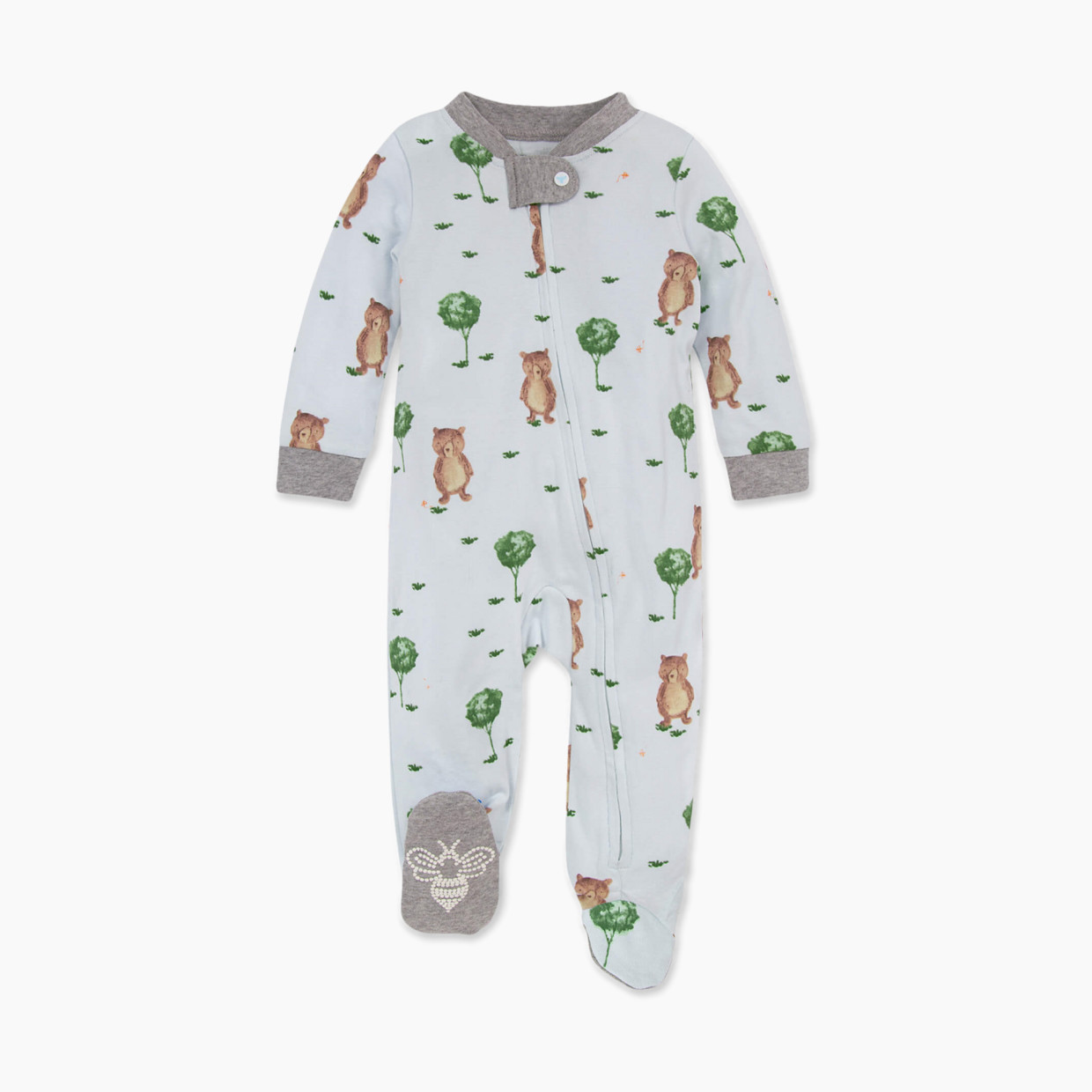 Burt's Bees Baby Organic Sleep & Play Footie Pajamas - Storybook Bears, 3-6 Months.