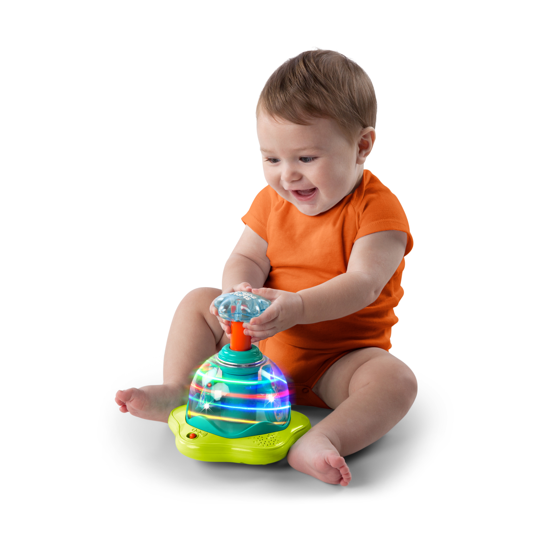 Bright Starts Press & Glow Spinner Cause and Effect Musical Baby Toy.
